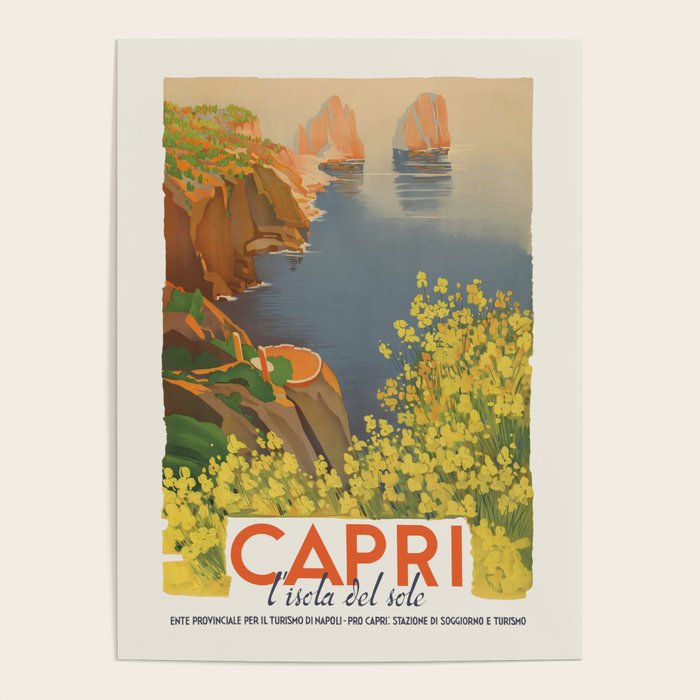 Capri Italy Vintage Travel Poster, 1948 Poster Gallery Image 1