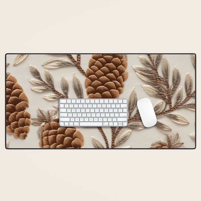 Holiday Decorative Pinecone Desk Mat Gallery Image 1