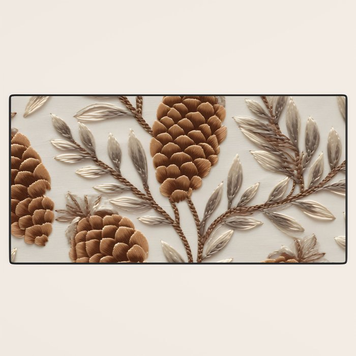 Holiday Decorative Pinecone Desk Mat Gallery Image 3