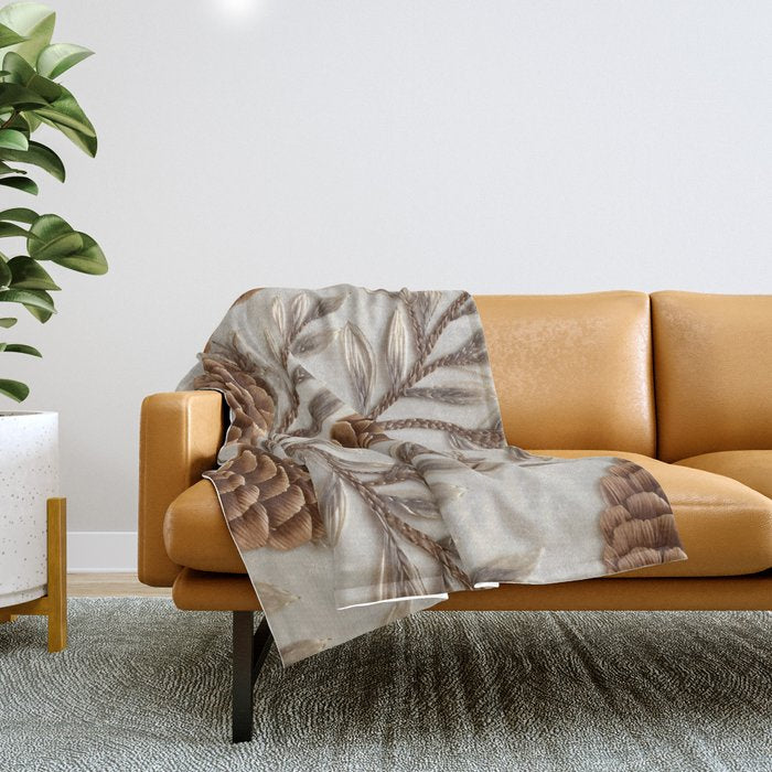 Holiday Decorative Pinecone Throw Blanket Gallery Image 1