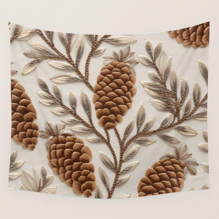 Holiday Decorative Pinecone Wall Tapestry Gallery Image 4