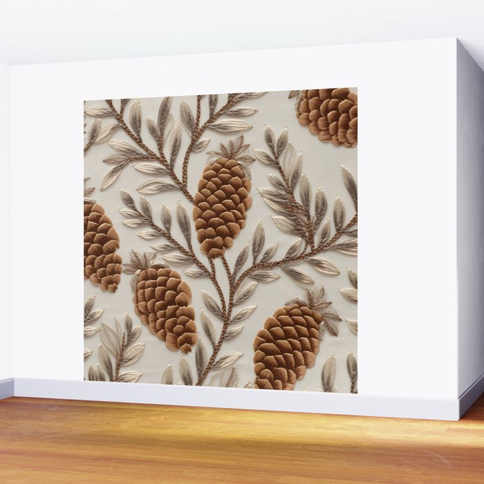 Holiday Decorative Pinecone Wall Mural Gallery Image 2