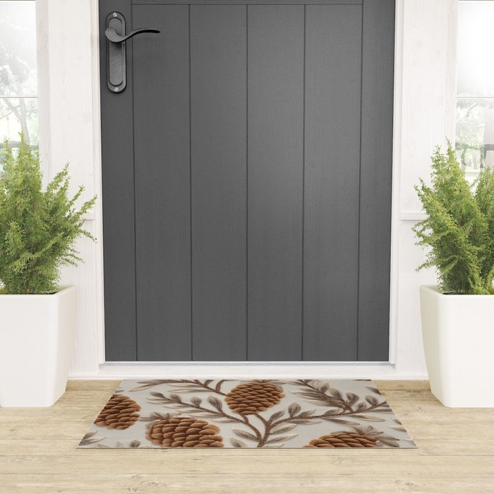 Holiday Decorative Pinecone Welcome Mat Gallery Image 3