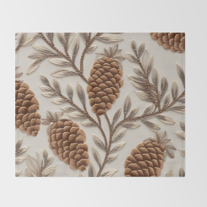 Holiday Decorative Pinecone Throw Blanket Gallery Image 2