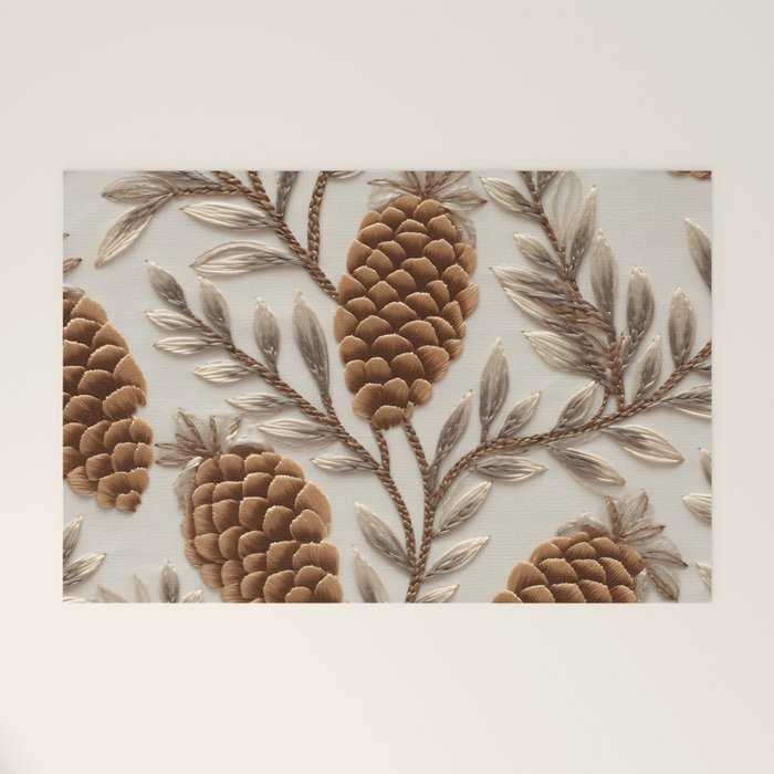 Holiday Decorative Pinecone Welcome Mat Gallery Image 1