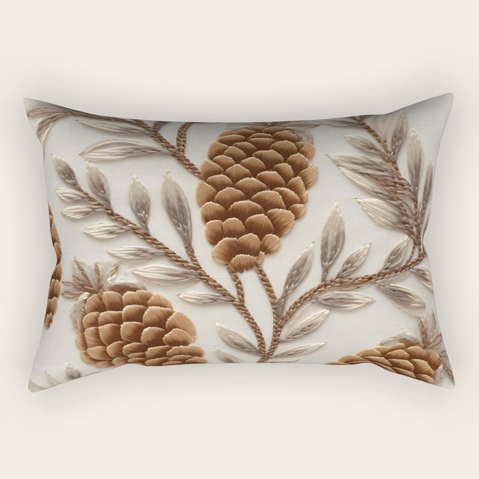 Holiday Decorative Pinecone Rectangular Pillow Gallery Image 2