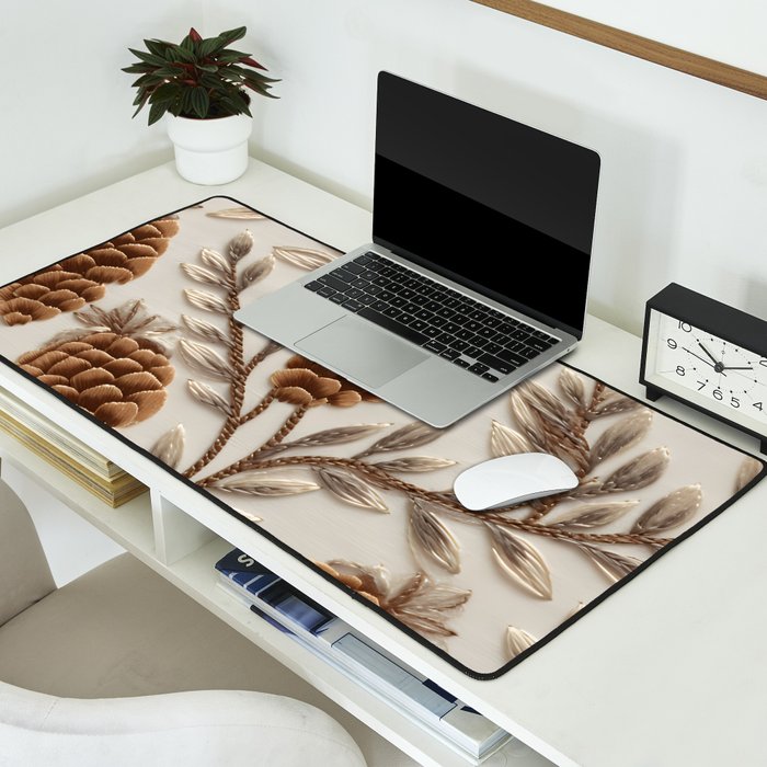 Holiday Decorative Pinecone Desk Mat Gallery Image 2