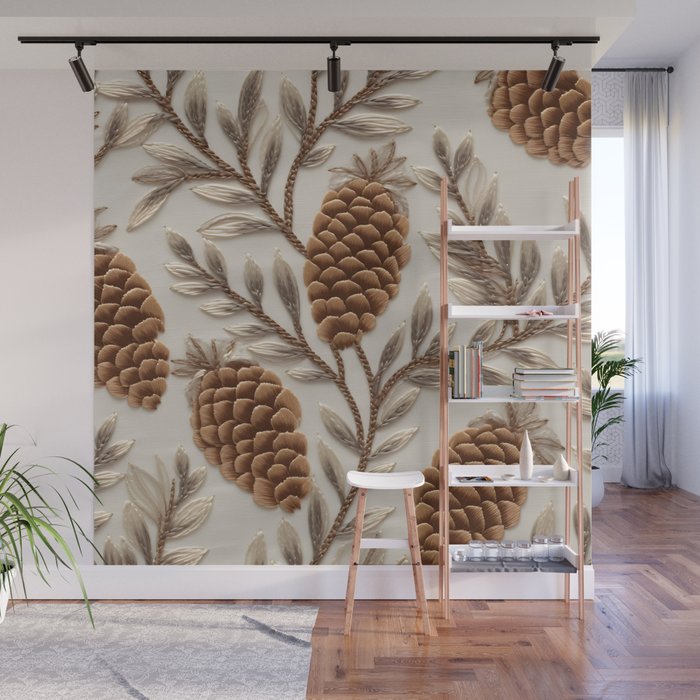 Holiday Decorative Pinecone Wall Mural Gallery Image 1