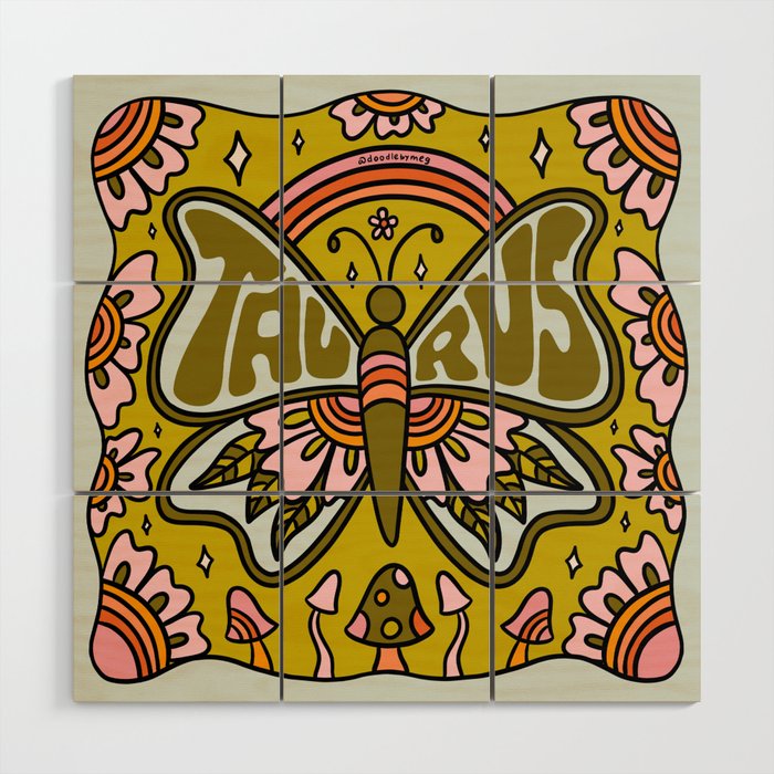 Taurus Butterfly Wood Wall Art Gallery Image 1