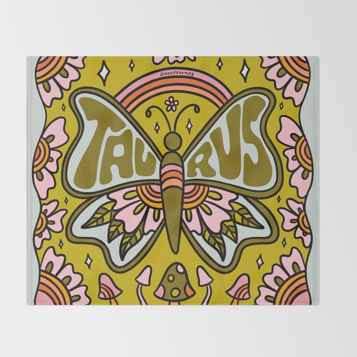 Taurus Butterfly Throw Blanket Gallery Image 2