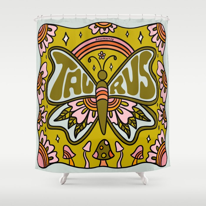 Taurus Butterfly Shower Curtain Gallery Image 1