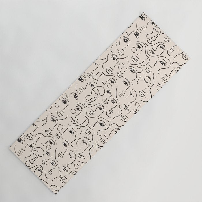 Abstract Faces Yoga Mat