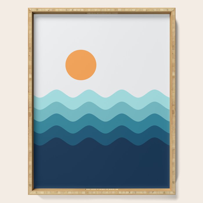 Abstract Landscape 14 Portrait Serving Tray Gallery Image 1