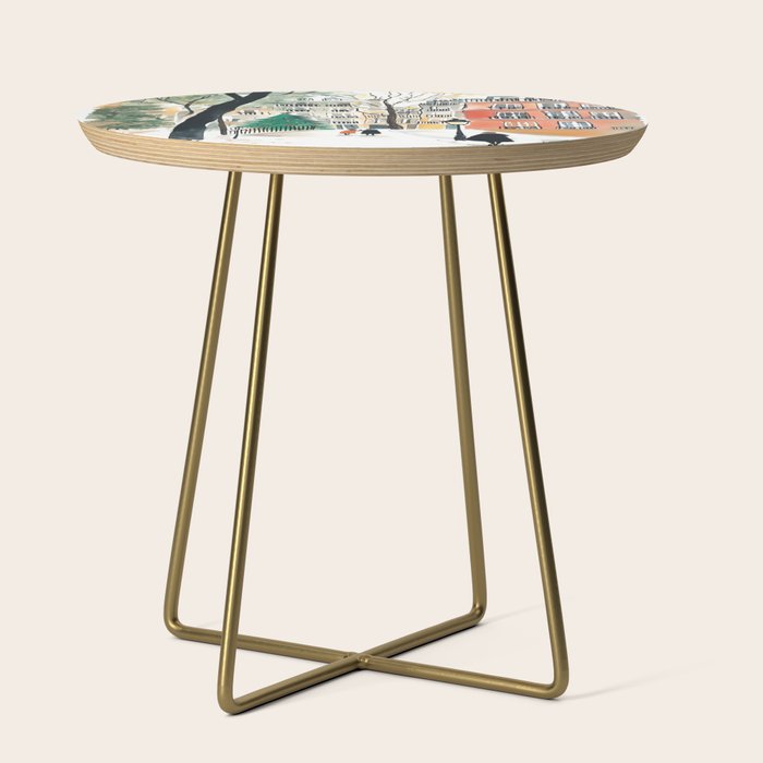 Parisian Christmas Street Scene Side Table Gallery Image 1