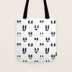 Vintage cartoon mascot face doodle pattern Tote Bag Gallery Image 1
