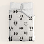 Vintage cartoon mascot face doodle pattern Duvet Cover Gallery Image 6