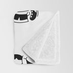 Vintage cartoon mascot face doodle pattern Throw Blanket Gallery Image 3