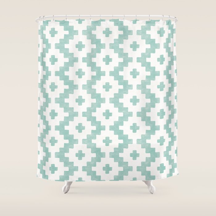 Taos - Turquoise  Shower Curtain Gallery Image 1