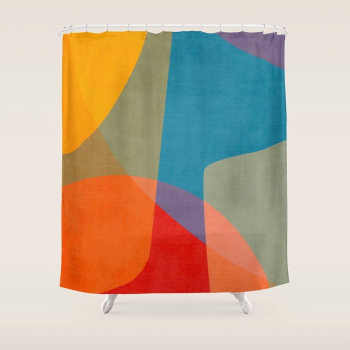 Colorful Modern Abstract Art III Shower Curtain Gallery Image 1