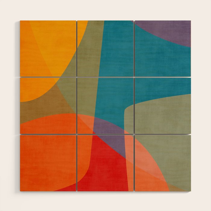 Colorful Modern Abstract Art III Wood Wall Art Gallery Image 1