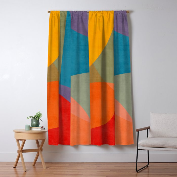 Colorful Modern Abstract Art III Window Curtain Gallery Image 5