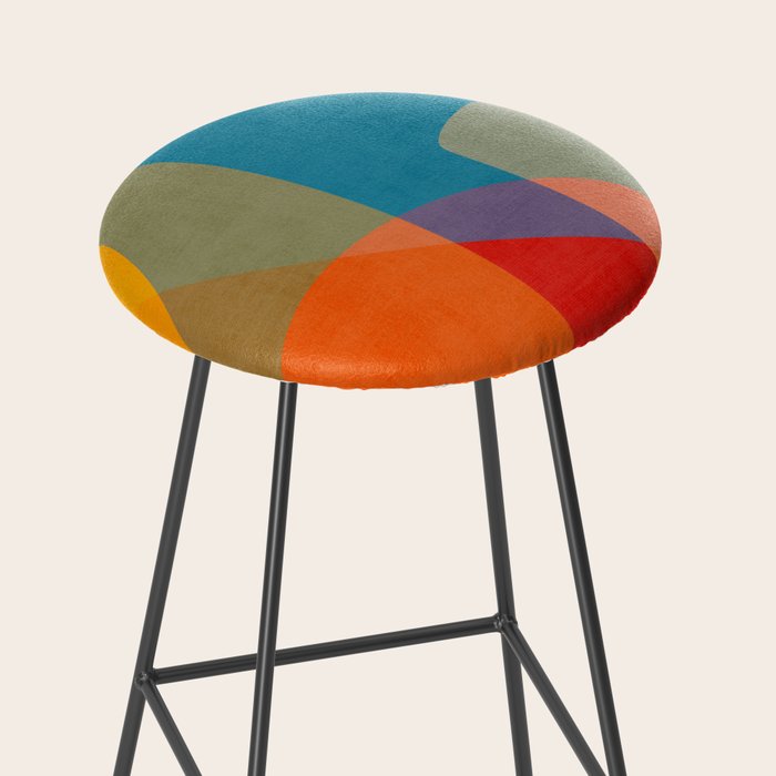 Colorful Modern Abstract Art III Stool Gallery Image 2