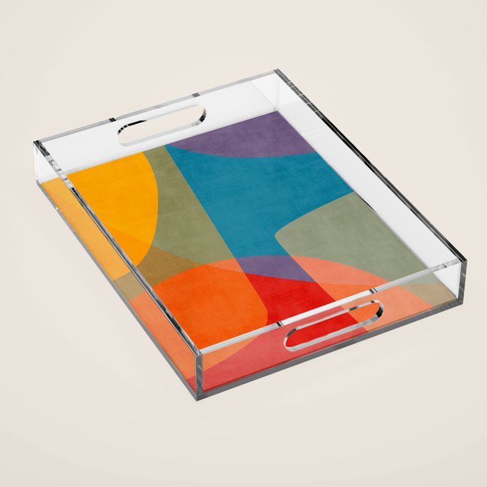Colorful Modern Abstract Art III Acrylic Tray Gallery Image 1