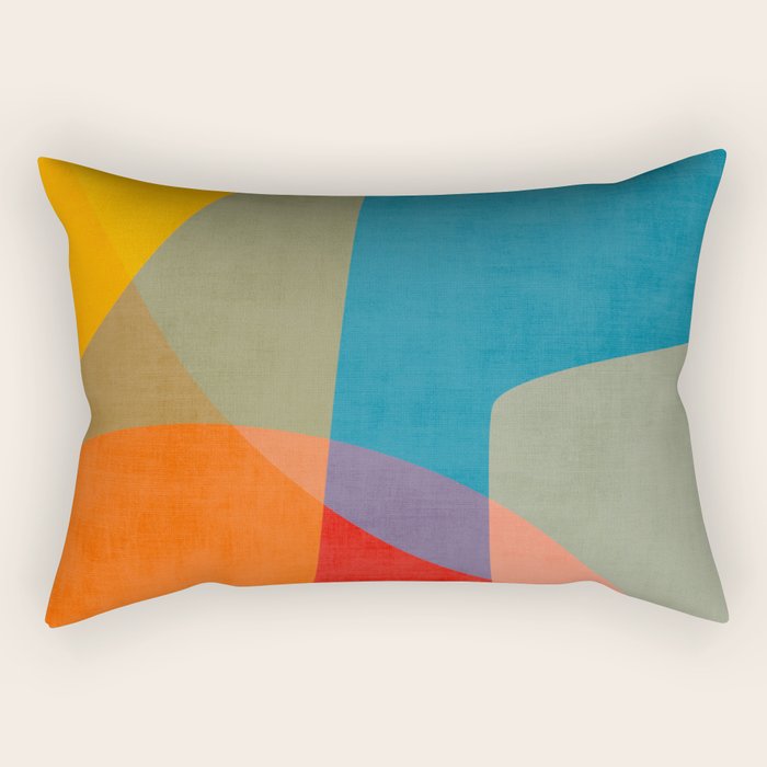 Colorful Modern Abstract Art III Rectangular Pillow Gallery Image 1