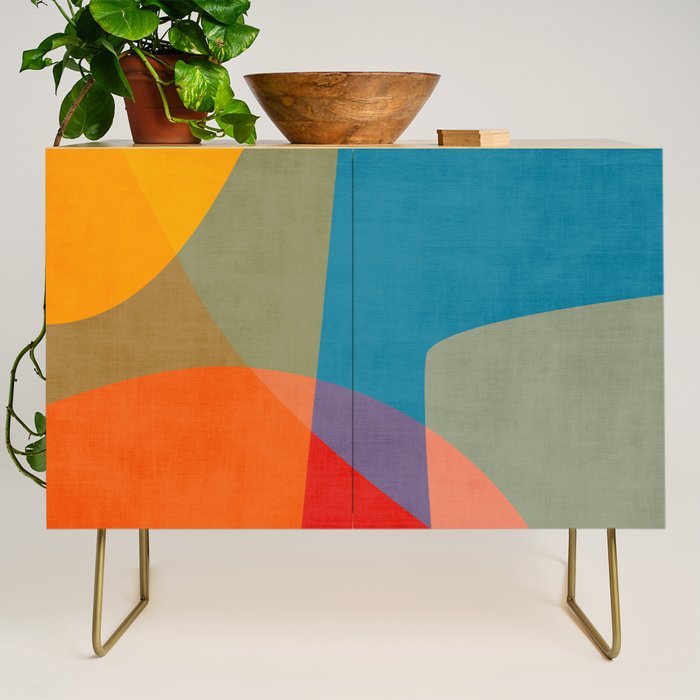 Colorful Modern Abstract Art III Credenza Gallery Image 1