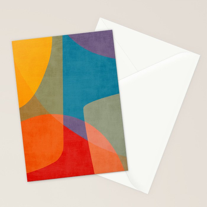Colorful Modern Abstract Art III Stationery Card Gallery Image 2