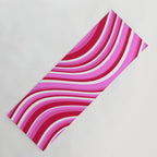 Wavy Stripes XVII - Y2K Pink and Red Yoga Mat Gallery Image 1