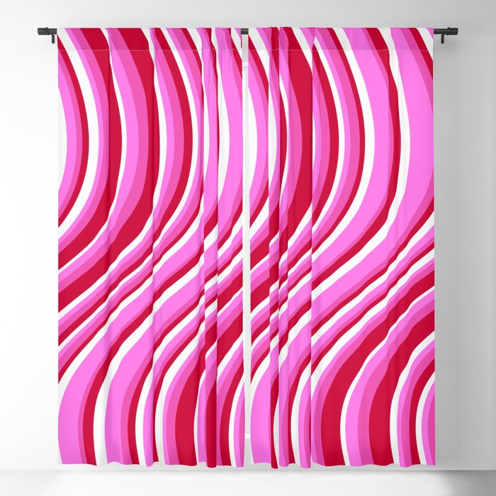 Wavy Stripes XVII - Y2K Pink and Red Window Curtain Gallery Image 5