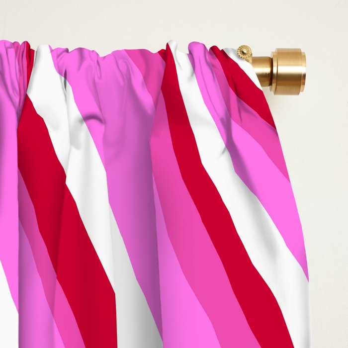 Wavy Stripes XVII - Y2K Pink and Red Window Curtain Gallery Image 2