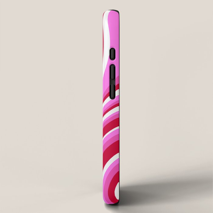 Wavy Stripes XVII - Y2K Pink and Red iPhone Case Gallery Image 2