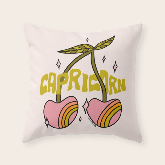 Capricorn Cherry Throw Pillow Gallery Image 6