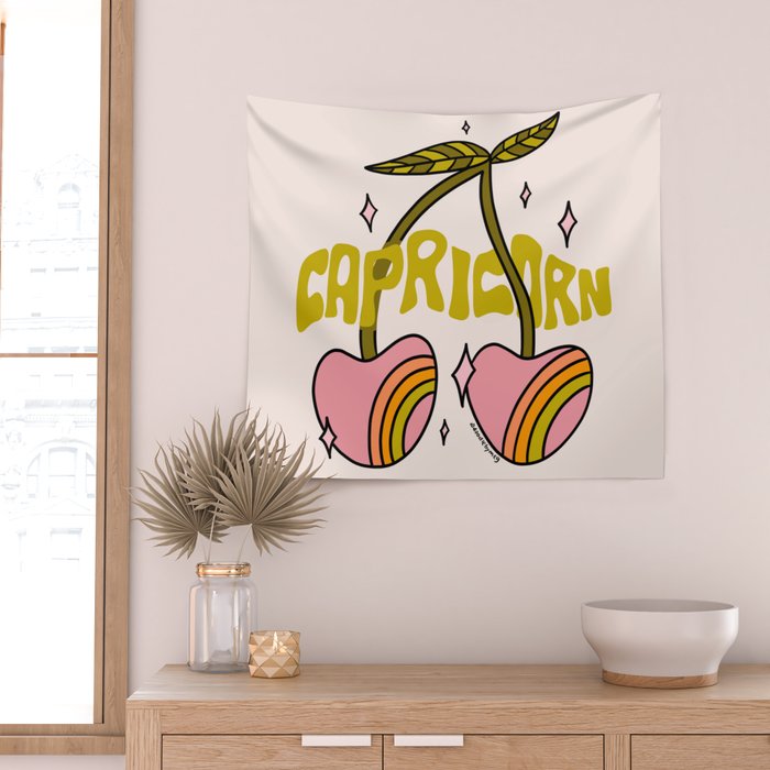 Capricorn Cherry Wall Tapestry Gallery Image 2