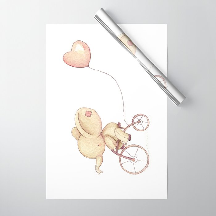 Elephant riding his bike Wrapping Paper Gallery Image 1
