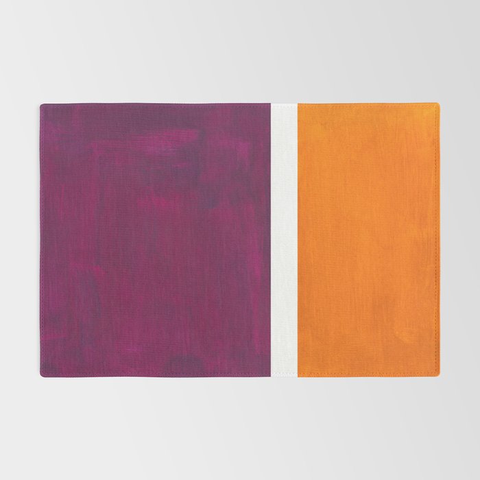 Purple Wine Yellow OchreMid Century Modern Abstract Minimalist Rothko Color Field Squares Rug Gallery Image 2