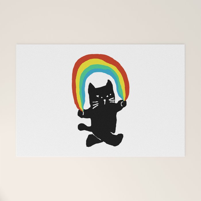Rainbow cat Welcome Mat Gallery Image 1