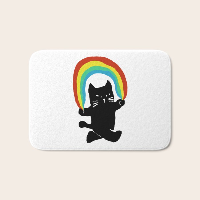 Rainbow cat Bath Mat Gallery Image 1