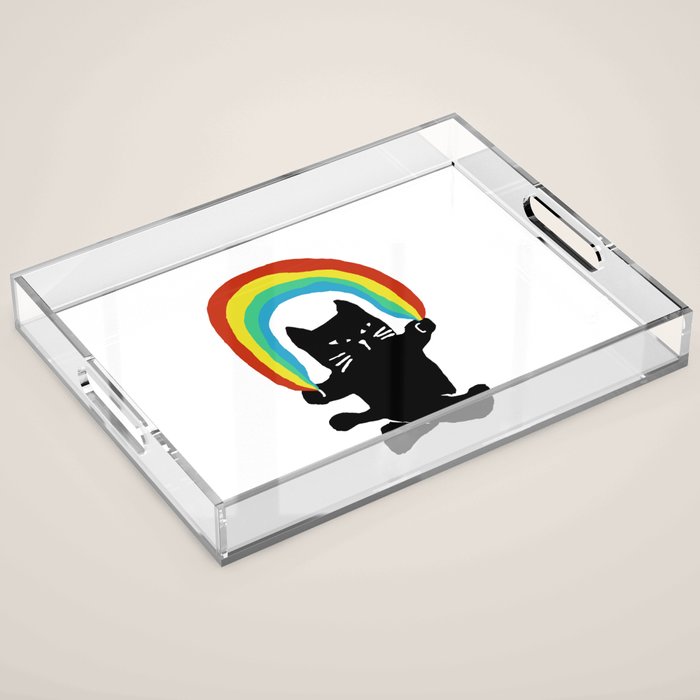 Rainbow cat Acrylic Tray Gallery Image 1