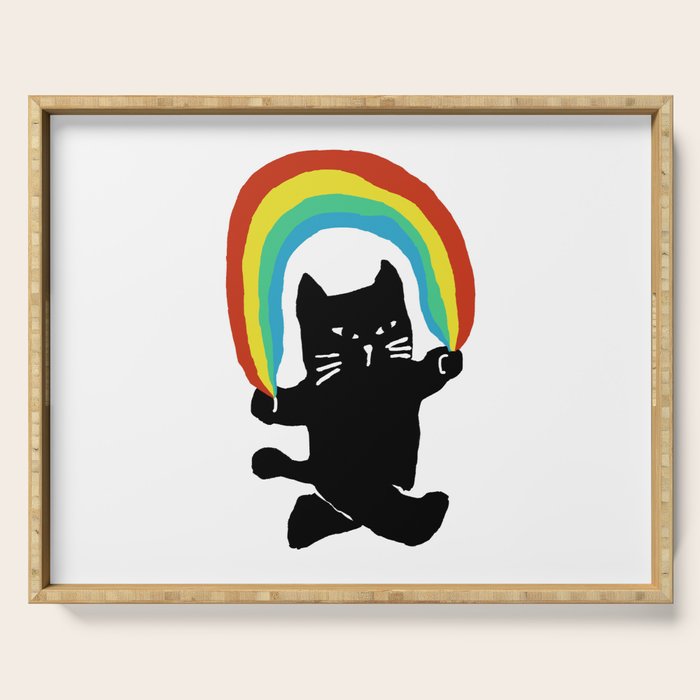 Rainbow cat Serving Tray Gallery Image 1