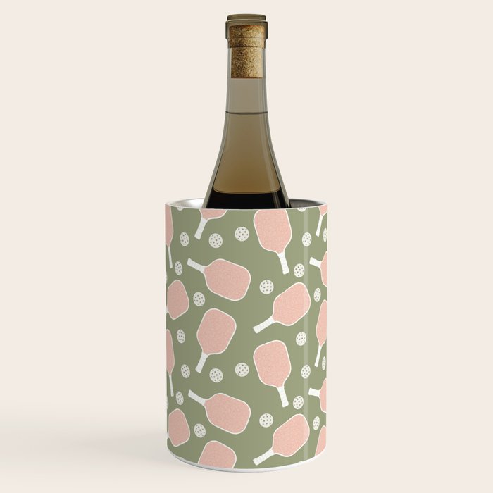 Preppy Pink Pickleball Wine Chiller Gallery Image 1
