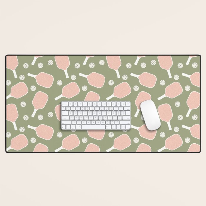 Preppy Pink Pickleball Desk Mat Gallery Image 1