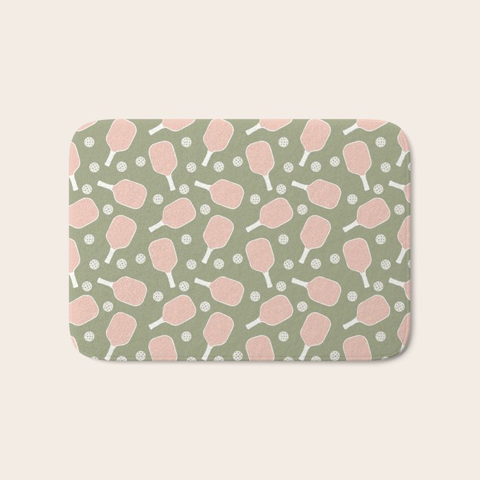 Preppy Pink Pickleball Bath Mat Gallery Image 1