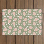 Preppy Pink Pickleball Outdoor Rug Gallery Image 1