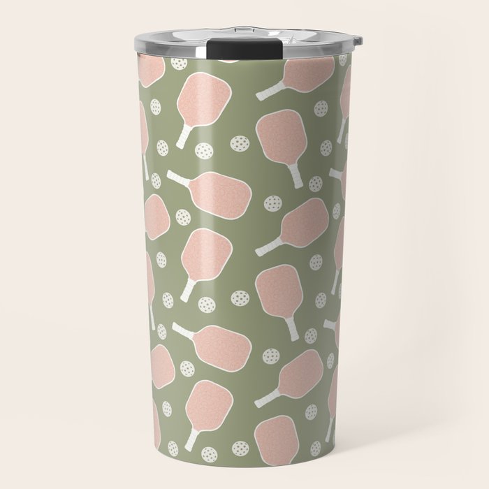 Preppy Pink Pickleball Travel Mug Gallery Image 1
