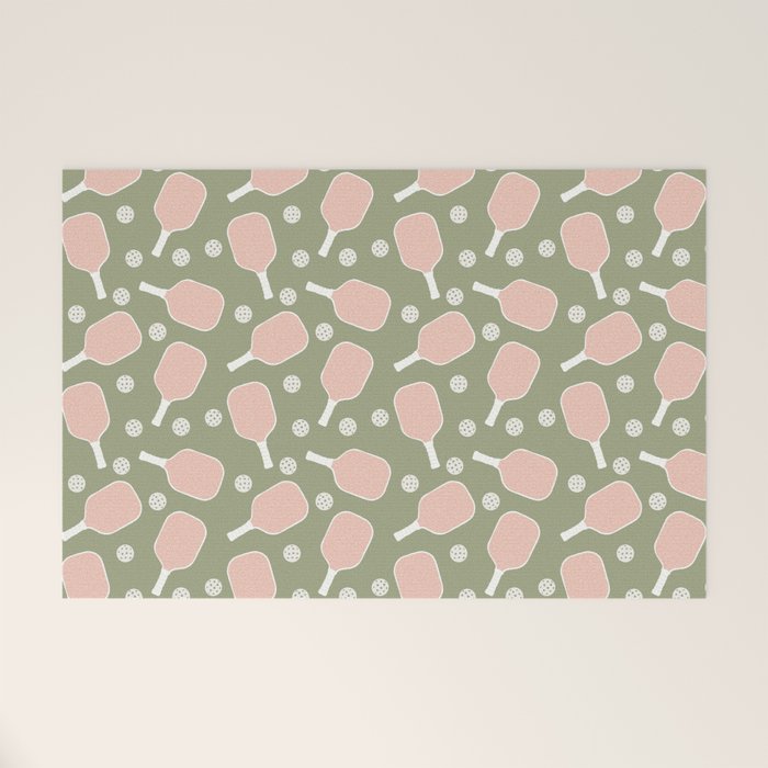 Preppy Pink Pickleball Welcome Mat Gallery Image 1