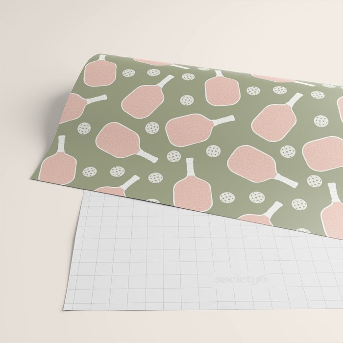 Preppy Pink Pickleball Wrapping Paper Gallery Image 2
