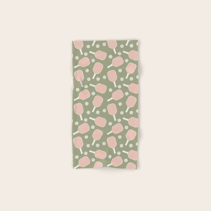 Preppy Pink Pickleball Bath Towel Gallery Image 1